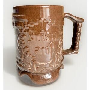 FRANKOMA Prairie Brown Mug Coffee FRISCH AUF Country Club La Grange Texas 5”